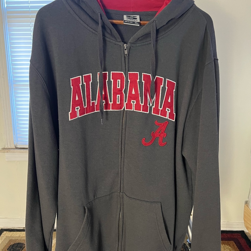 Stadium Athletics Charcoal Hoodie with Crimson Alabama Logo